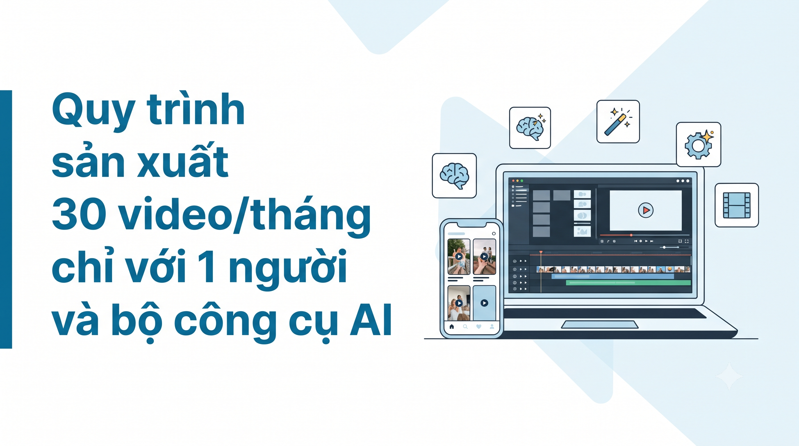 Quy trình sản xuất 30 video/tháng chỉ với 1 người và bộ công cụ AI