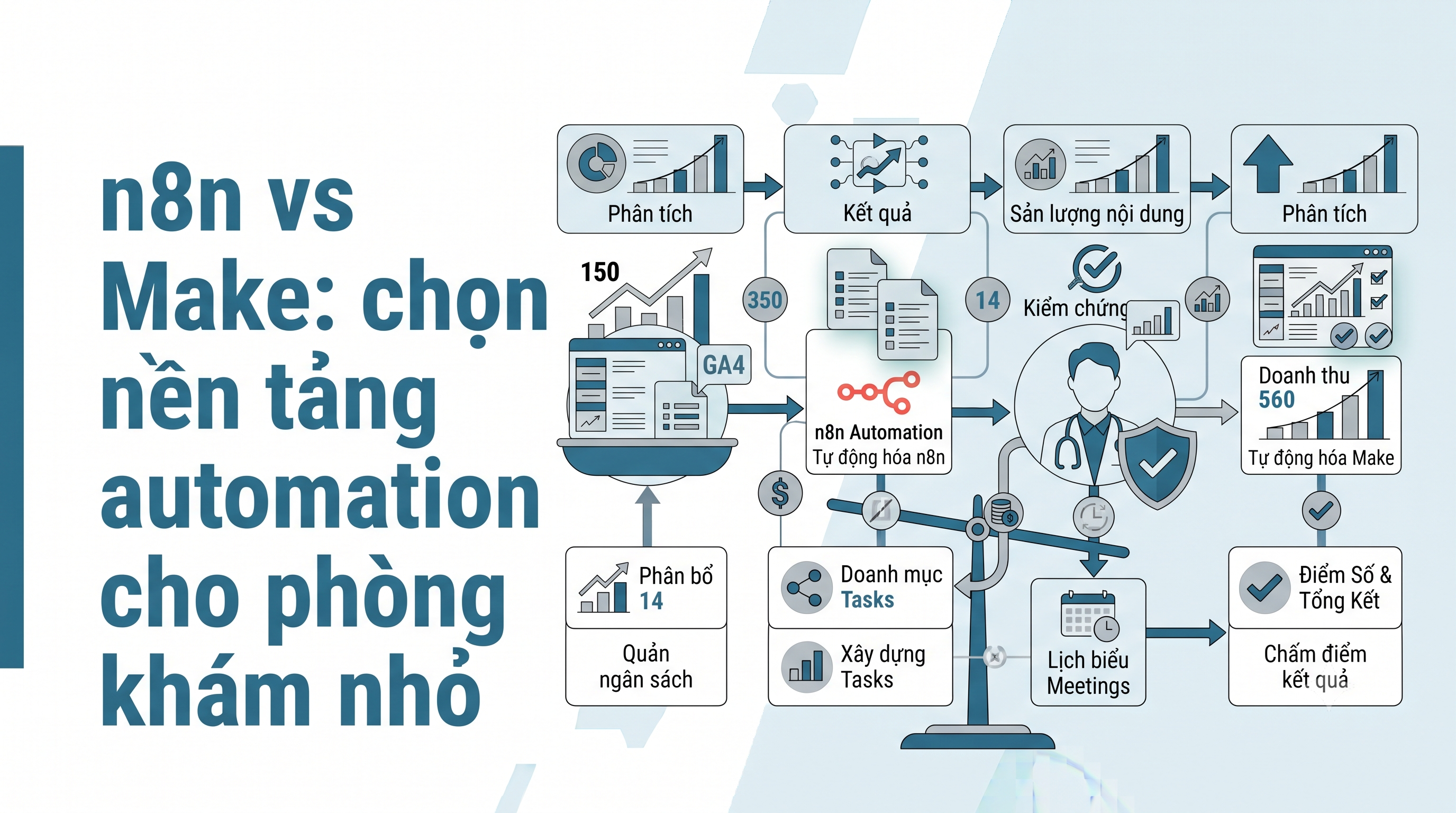 n8n vs Make: chọn nền tảng automation cho phòng khám nhỏ