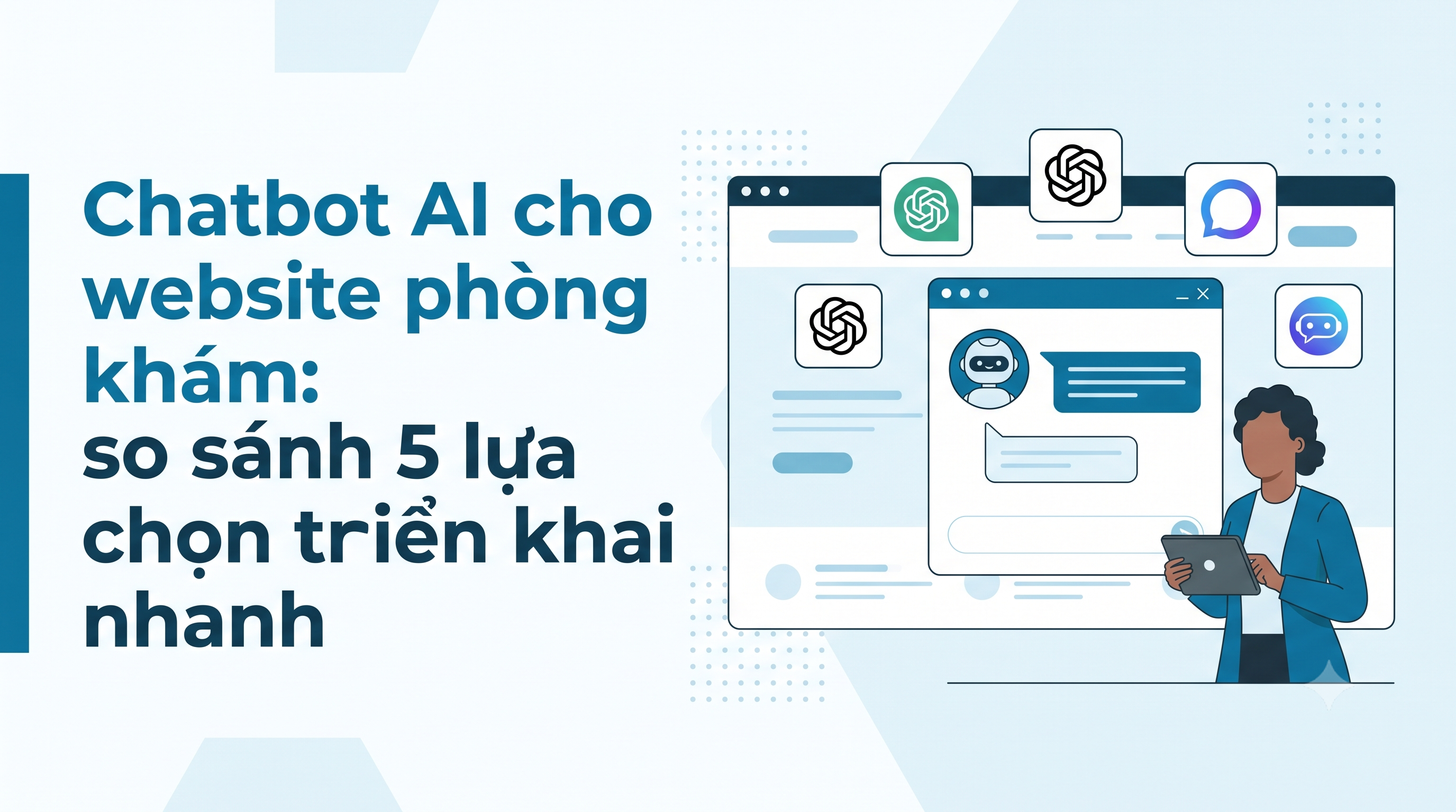 Chatbot AI cho website phòng khám: so sánh 5 lựa chọn triển khai nhanh